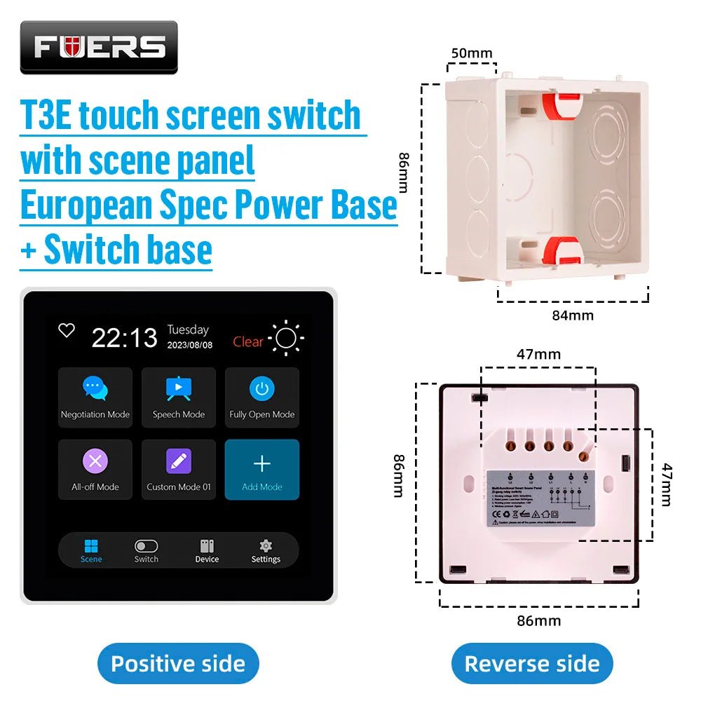 FUERS Tuya Smart Control Panel Switch Smart Home Automation System 3CH Switch Scene Panel Intelligent Home Touch Screen Zigbee - Smoothy Home