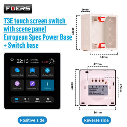 FUERS Tuya Smart Control Panel Switch Smart Home Automation System 3CH Switch Scene Panel Intelligent Home Touch Screen Zigbee - Smoothy Home