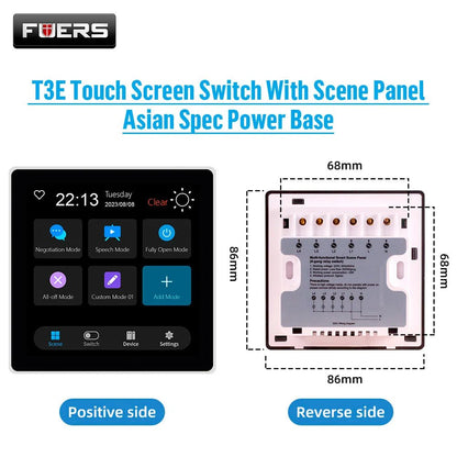 FUERS Tuya Smart Control Panel Switch Smart Home Automation System 3CH Switch Scene Panel Intelligent Home Touch Screen Zigbee - Smoothy Home