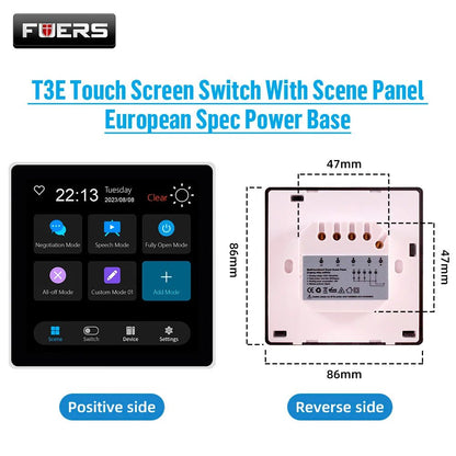 FUERS Tuya Smart Control Panel Switch Smart Home Automation System 3CH Switch Scene Panel Intelligent Home Touch Screen Zigbee - Smoothy Home