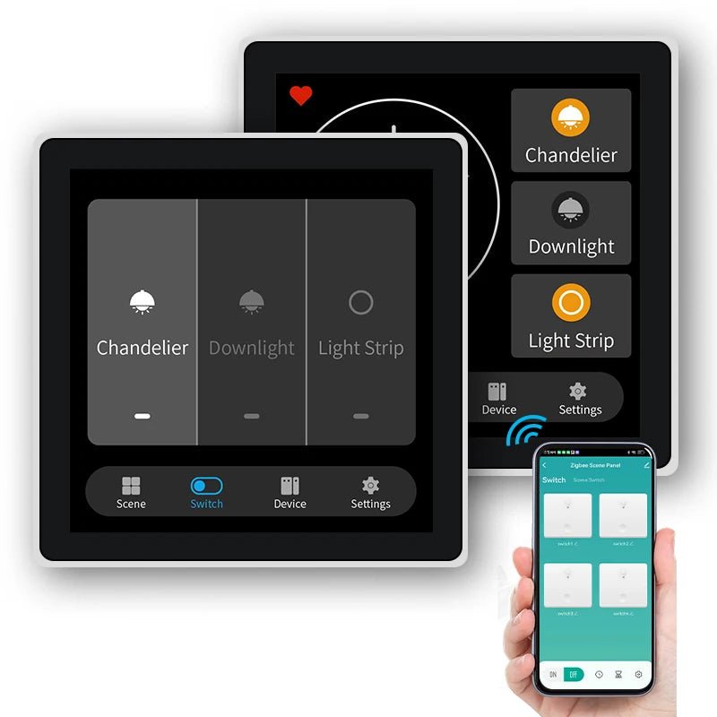 FUERS Tuya Smart Control Panel Switch Smart Home Automation System 3CH Switch Scene Panel Intelligent Home Touch Screen Zigbee - Smoothy Home