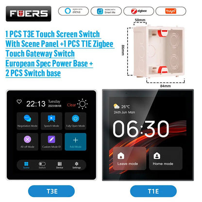 FUERS Tuya Smart Control Panel Switch Smart Home Automation System 3CH Switch Scene Panel Intelligent Home Touch Screen Zigbee - Smoothy Home