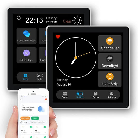 FUERS Tuya Smart Control Panel Switch Smart Home Automation System 3CH Switch Scene Panel Intelligent Home Touch Screen Zigbee - Smoothy Home