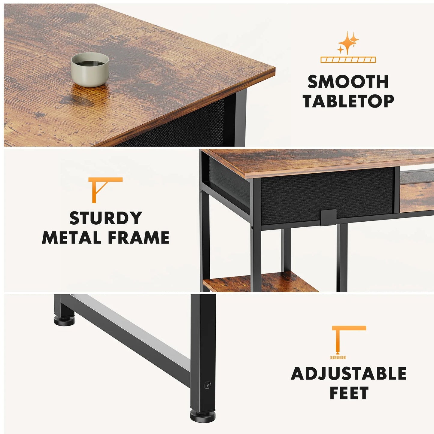 Gaming Computer Desk with Storage - Smoothy Home