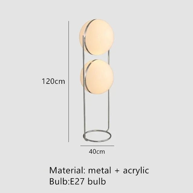 Garrault Delord Floor Lamp Chrome Metal White Acrylic Ball Floor Light Living Room Hotel Room Sofa Decoration Lamp - Smoothy Home