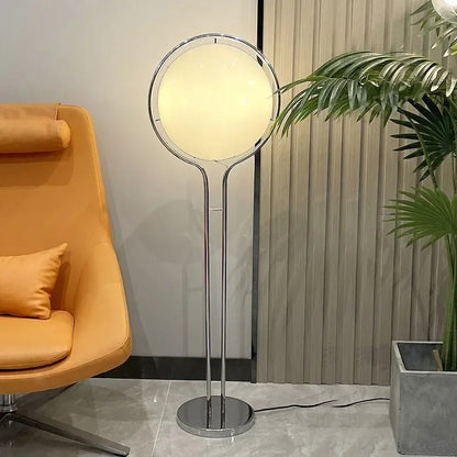Garrault Delord Floor Lamp Chrome Metal White Acrylic Ball Floor Light Living Room Hotel Room Sofa Decoration Lamp - Smoothy Home