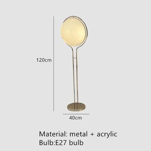 Garrault Delord Floor Lamp Chrome Metal White Acrylic Ball Floor Light Living Room Hotel Room Sofa Decoration Lamp - Smoothy Home