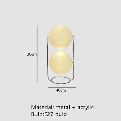 Garrault Delord Floor Lamp Chrome Metal White Acrylic Ball Floor Light Living Room Hotel Room Sofa Decoration Lamp - Smoothy Home