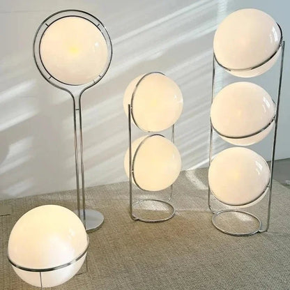 Garrault Delord Floor Lamp Chrome Metal White Acrylic Ball Floor Light Living Room Hotel Room Sofa Decoration Lamp - Smoothy Home