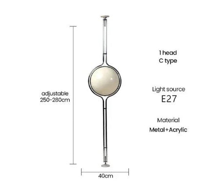 Garrault Delord Floor Lamp Chrome Metal White Acrylic Ball Floor Light Living Room Hotel Room Sofa Decoration Lamp - Smoothy Home