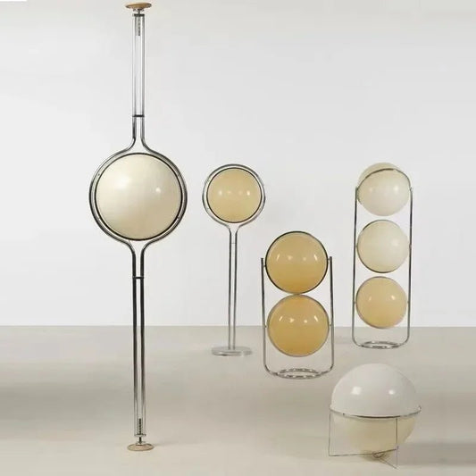Garrault Delord Floor Lamp Chrome Metal White Acrylic Ball Floor Light Living Room Hotel Room Sofa Decoration Lamp - Smoothy Home