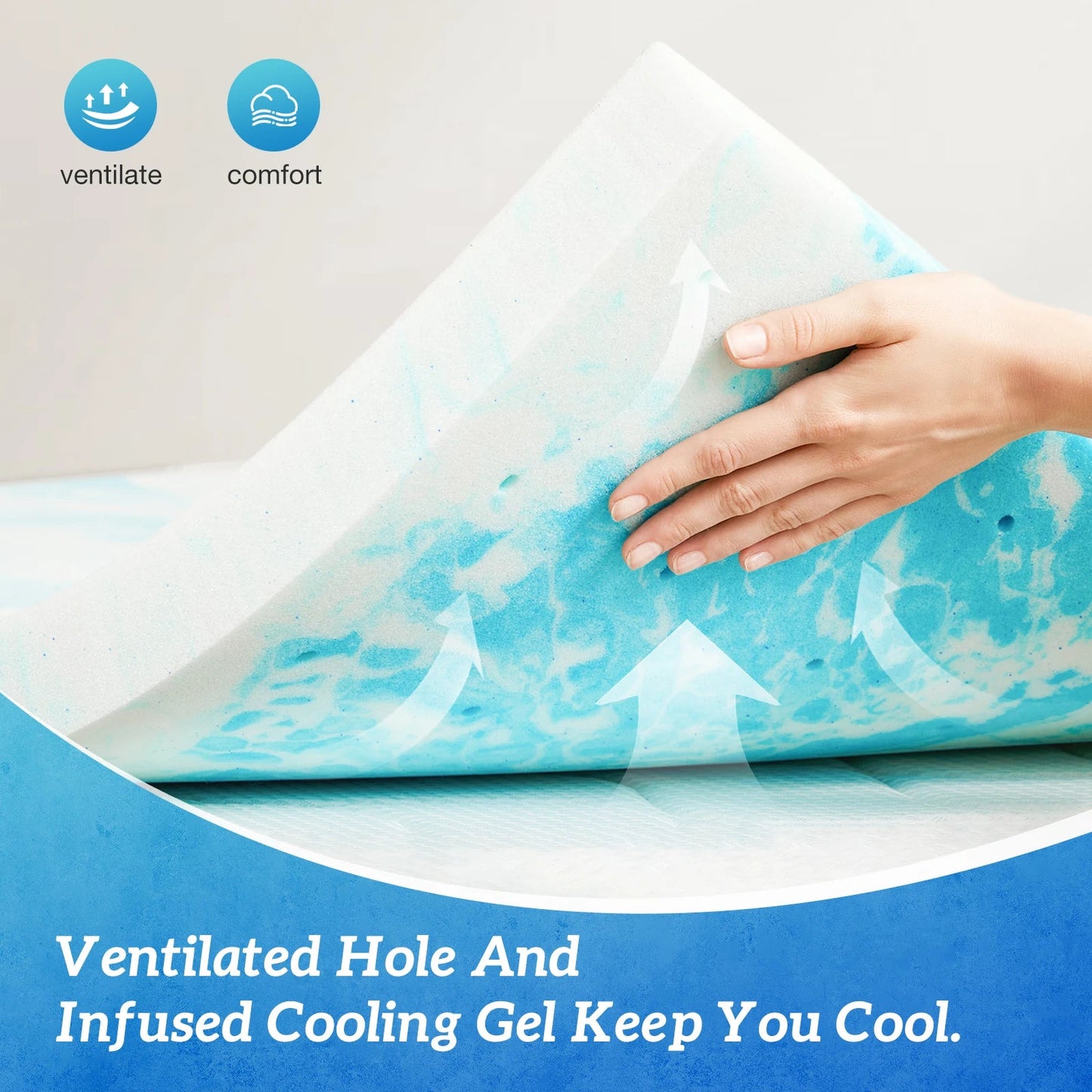 Gel Memory Foam Mattress Topper - Smoothy Home