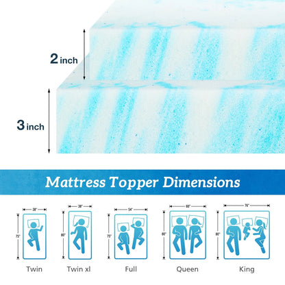 Gel Memory Foam Mattress Topper - Smoothy Home
