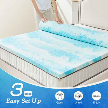 Gel Memory Foam Mattress Topper - Smoothy Home