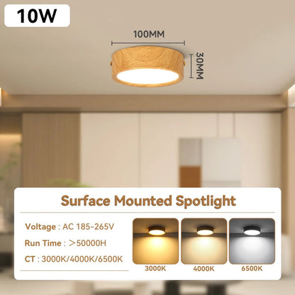 GX53 Downlight Wooden Ceiling Lamp 220V Indoor Decor Lamps Room Lighting Living Room Corridor LED Down Lights for Street Bedroom - Smoothy Home