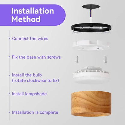 GX53 Downlight Wooden Ceiling Lamp 220V Indoor Decor Lamps Room Lighting Living Room Corridor LED Down Lights for Street Bedroom - Smoothy Home
