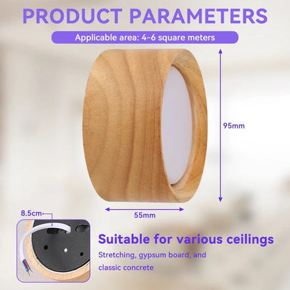 GX53 Downlight Wooden Ceiling Lamp 220V Indoor Decor Lamps Room Lighting Living Room Corridor LED Down Lights for Street Bedroom - Smoothy Home