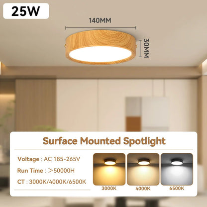 GX53 Downlight Wooden Ceiling Lamp 220V Indoor Decor Lamps Room Lighting Living Room Corridor LED Down Lights for Street Bedroom - Smoothy Home
