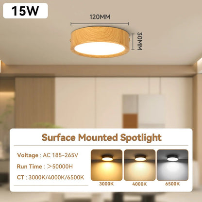 GX53 Downlight Wooden Ceiling Lamp 220V Indoor Decor Lamps Room Lighting Living Room Corridor LED Down Lights for Street Bedroom - Smoothy Home