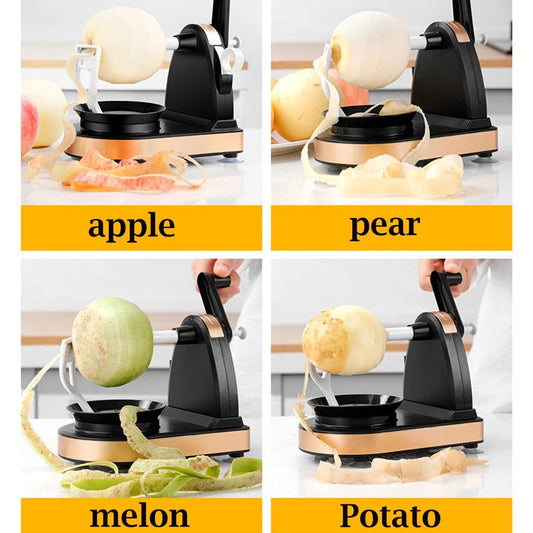 Hand-cranked Apple Pear Peeler Manual Melon Fruit Peeler Potato Automatic Kitchen Multifunctional Cutter Tool With Fruit Divider - Smoothy Home