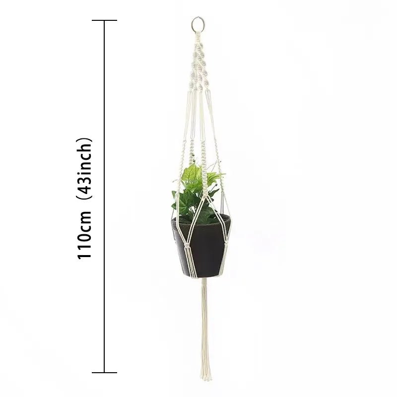 Hanging Plant Handmade Macrame Plant Hanger Flower Pot Planter Hanger Wall Decor Courtyard Garden Hanging Planter Hanging Basket - Smoothy Home