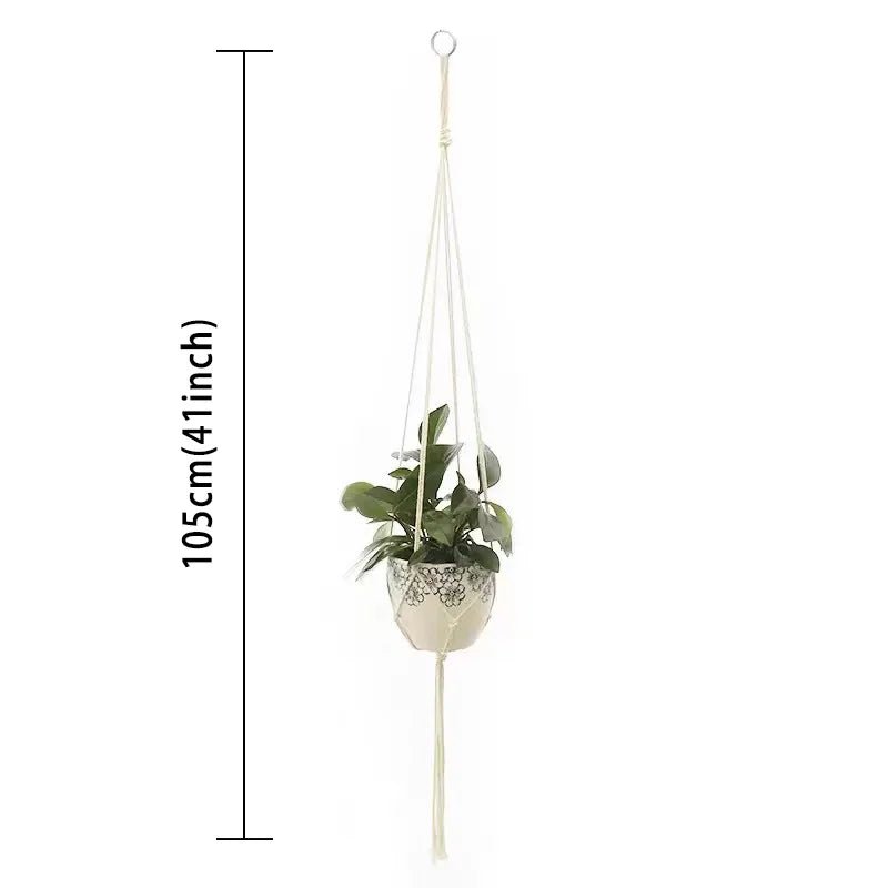 Hanging Plant Handmade Macrame Plant Hanger Flower Pot Planter Hanger Wall Decor Courtyard Garden Hanging Planter Hanging Basket - Smoothy Home