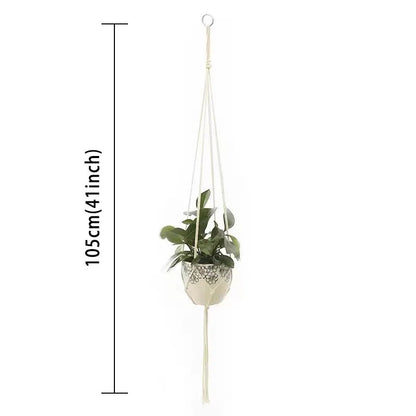 Hanging Plant Handmade Macrame Plant Hanger Flower Pot Planter Hanger Wall Decor Courtyard Garden Hanging Planter Hanging Basket - Smoothy Home