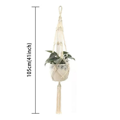Hanging Plant Handmade Macrame Plant Hanger Flower Pot Planter Hanger Wall Decor Courtyard Garden Hanging Planter Hanging Basket - Smoothy Home