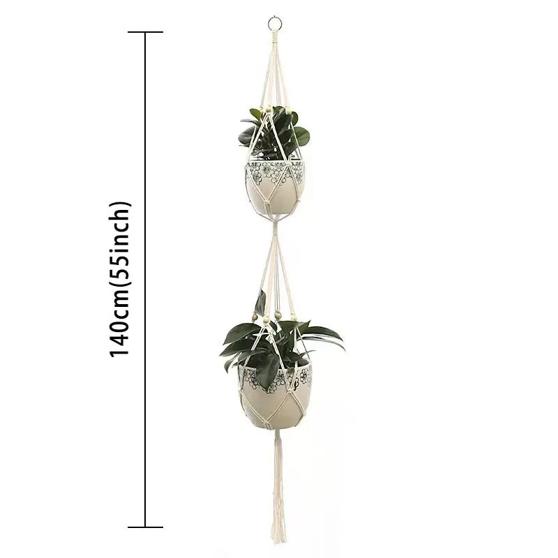 Hanging Plant Handmade Macrame Plant Hanger Flower Pot Planter Hanger Wall Decor Courtyard Garden Hanging Planter Hanging Basket - Smoothy Home