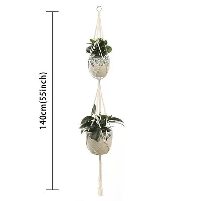 Hanging Plant Handmade Macrame Plant Hanger Flower Pot Planter Hanger Wall Decor Courtyard Garden Hanging Planter Hanging Basket - Smoothy Home