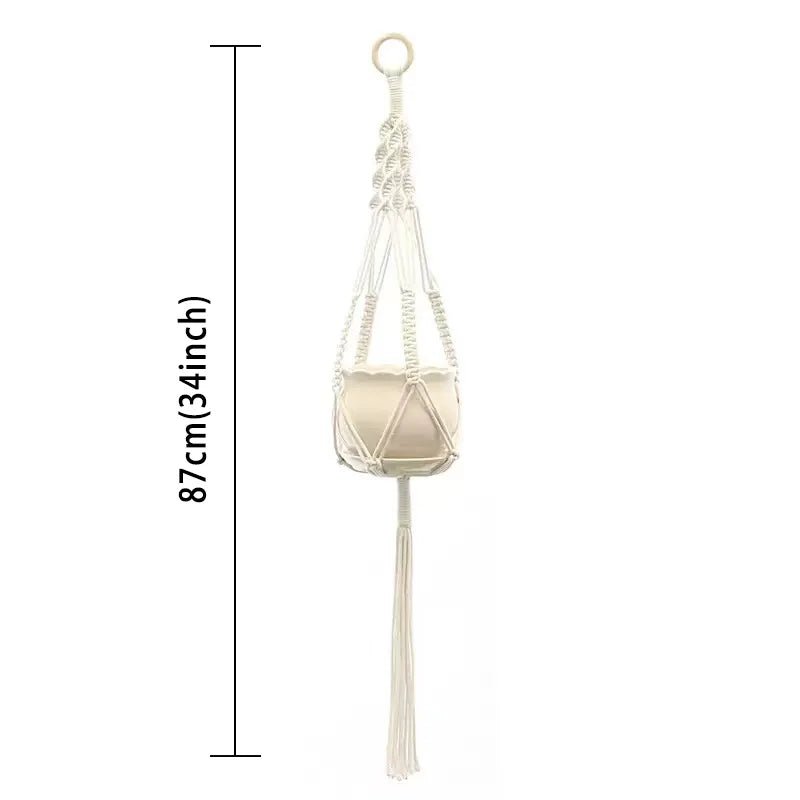 Hanging Plant Handmade Macrame Plant Hanger Flower Pot Planter Hanger Wall Decor Courtyard Garden Hanging Planter Hanging Basket - Smoothy Home