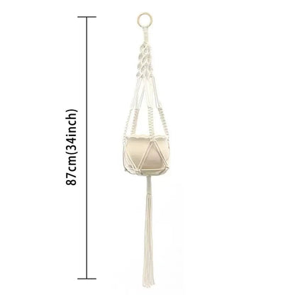Hanging Plant Handmade Macrame Plant Hanger Flower Pot Planter Hanger Wall Decor Courtyard Garden Hanging Planter Hanging Basket - Smoothy Home
