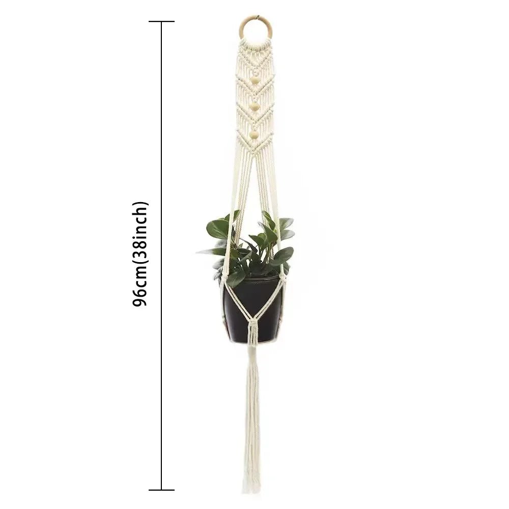 Hanging Plant Handmade Macrame Plant Hanger Flower Pot Planter Hanger Wall Decor Courtyard Garden Hanging Planter Hanging Basket - Smoothy Home