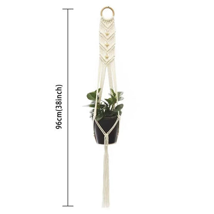 Hanging Plant Handmade Macrame Plant Hanger Flower Pot Planter Hanger Wall Decor Courtyard Garden Hanging Planter Hanging Basket - Smoothy Home