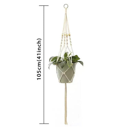 Hanging Plant Handmade Macrame Plant Hanger Flower Pot Planter Hanger Wall Decor Courtyard Garden Hanging Planter Hanging Basket - Smoothy Home