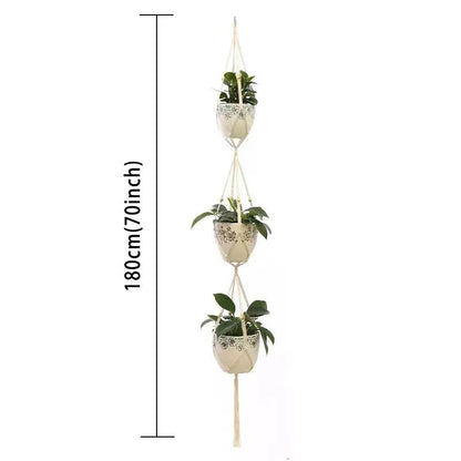 Hanging Plant Handmade Macrame Plant Hanger Flower Pot Planter Hanger Wall Decor Courtyard Garden Hanging Planter Hanging Basket - Smoothy Home