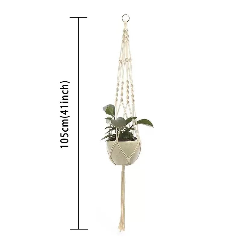 Hanging Plant Handmade Macrame Plant Hanger Flower Pot Planter Hanger Wall Decor Courtyard Garden Hanging Planter Hanging Basket - Smoothy Home