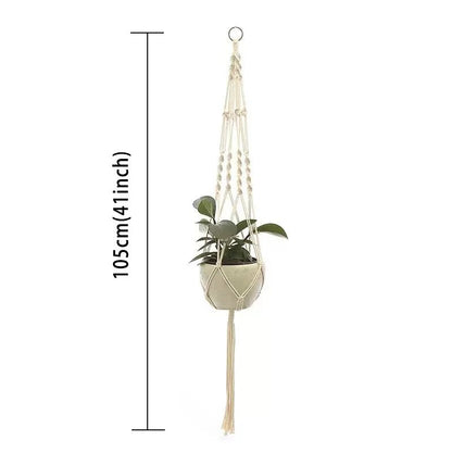 Hanging Plant Handmade Macrame Plant Hanger Flower Pot Planter Hanger Wall Decor Courtyard Garden Hanging Planter Hanging Basket - Smoothy Home