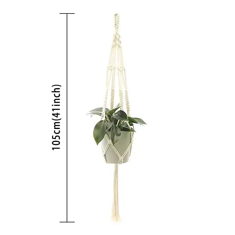 Hanging Plant Handmade Macrame Plant Hanger Flower Pot Planter Hanger Wall Decor Courtyard Garden Hanging Planter Hanging Basket - Smoothy Home