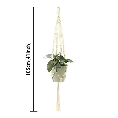 Hanging Plant Handmade Macrame Plant Hanger Flower Pot Planter Hanger Wall Decor Courtyard Garden Hanging Planter Hanging Basket - Smoothy Home