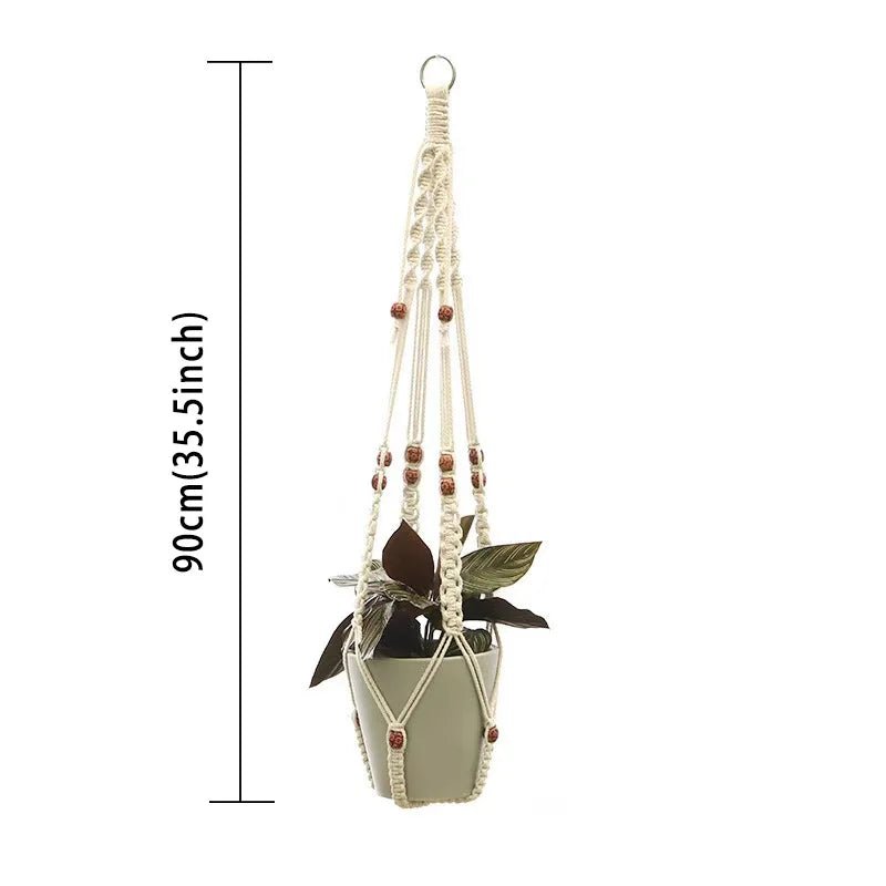 Hanging Plant Handmade Macrame Plant Hanger Flower Pot Planter Hanger Wall Decor Courtyard Garden Hanging Planter Hanging Basket - Smoothy Home