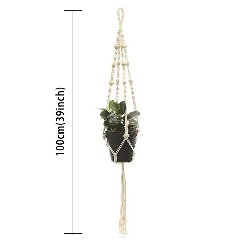 Hanging Plant Handmade Macrame Plant Hanger Flower Pot Planter Hanger Wall Decor Courtyard Garden Hanging Planter Hanging Basket - Smoothy Home