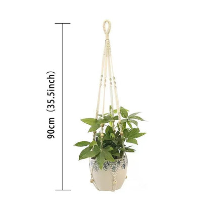 Hanging Plant Handmade Macrame Plant Hanger Flower Pot Planter Hanger Wall Decor Courtyard Garden Hanging Planter Hanging Basket - Smoothy Home