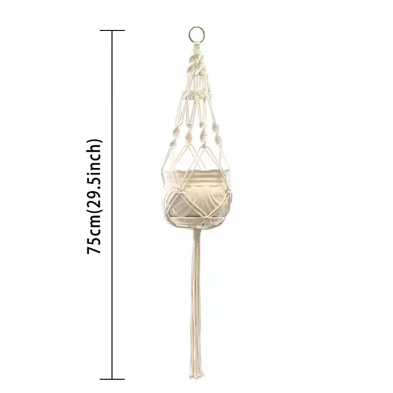 Hanging Plant Handmade Macrame Plant Hanger Flower Pot Planter Hanger Wall Decor Courtyard Garden Hanging Planter Hanging Basket - Smoothy Home