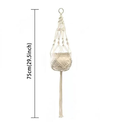 Hanging Plant Handmade Macrame Plant Hanger Flower Pot Planter Hanger Wall Decor Courtyard Garden Hanging Planter Hanging Basket - Smoothy Home