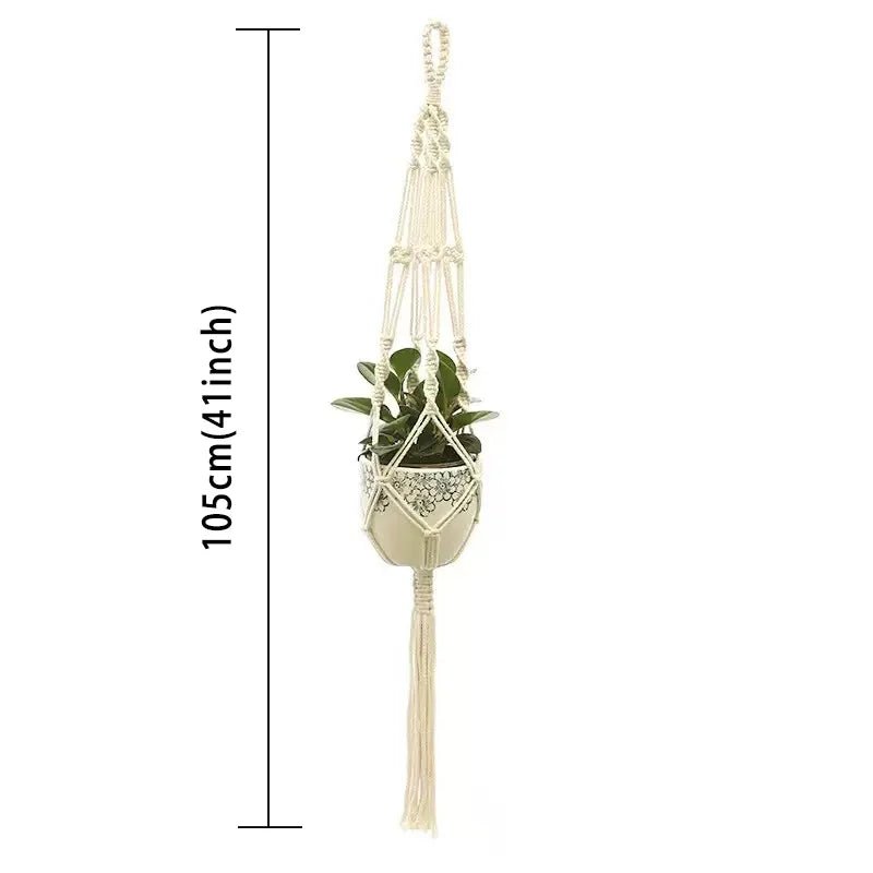 Hanging Plant Handmade Macrame Plant Hanger Flower Pot Planter Hanger Wall Decor Courtyard Garden Hanging Planter Hanging Basket - Smoothy Home