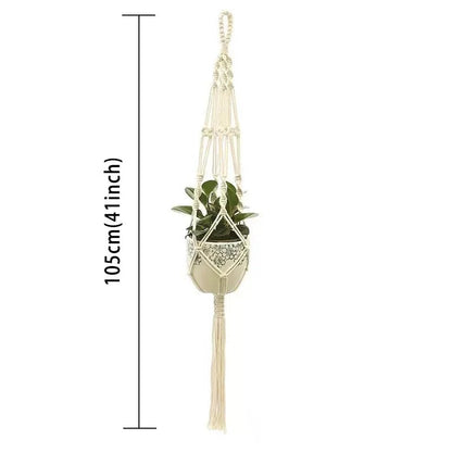Hanging Plant Handmade Macrame Plant Hanger Flower Pot Planter Hanger Wall Decor Courtyard Garden Hanging Planter Hanging Basket - Smoothy Home