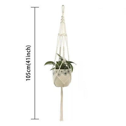 Hanging Plant Handmade Macrame Plant Hanger Flower Pot Planter Hanger Wall Decor Courtyard Garden Hanging Planter Hanging Basket - Smoothy Home