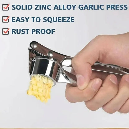 Heavy Duty Garlic Press with Studs Easy Squeeze Garlic Mincer Rust Proof Dishwasher Safe Ginger Crusher Kitchen Tool - Smoothy Home