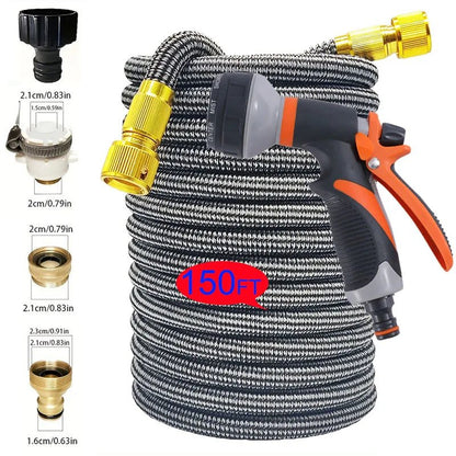 High Quality Flexible Expandable Garden Hose High Pressure Nozzle Long Rod Spray Cleaning Gun Car Washing Hose Garden Hose - Smoothy Home